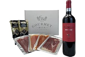 Cesta Gourmet para regalar,Vino Muruve (TORO) Lote de Ibéricos loncheados,Gourmet Box ZAMORA-Jamón,Lomo,Chorizo,Salchichón (Pack 400gr Muruve)