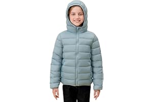 SOLOCOTE Giacca imbottita d'inverno per bambini - Leggera matelassata piegabile impermeabile con cappuccio per ragazze e ragazzi