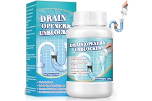 JOYAONE Drain Unblocker 260g, Powerful Sink and Pipe Unblocker Powder, Fast-Acting Foaming Drain Cleaner for Kitchen Sinks, Bathroom Drains, Showers and Toilets, Removes Hair, Grease, Soap and Food Clogs