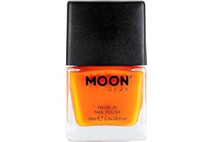 Moon Glow Vernis à ongles UV néon – Vernis à ongles néon brillant – Brille sous les rayons UV, orange foncé, 10 ml (lot de 1)