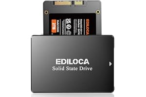 Ediloca ES106 2TB SSD SATA III 6Gb/s 2,5" 3D NAND Disco rigido interno, fino a 550MB/s in lettura, aggiornamento memoria e memoria PC o laptop (nero)