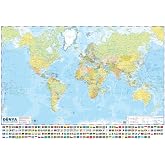 Mepmedya Yayınları - &Ouml;zel &Uuml;r&uuml;n D&uuml;nya Siyasi - Fiziki Haritası 50X35 (&Ccedil;ift Taraflı)