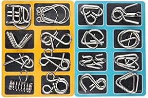 AIQII Knobelspiele Capalta Blume 16 Stück Metall Knobelei 3D Brainteaser Puzzle Metallpuzzle Geschenke für Kinder Teenager & Erwachsene