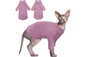 DENTRUN Sphynx - Camicia per gatti senza peli, con maniche, traspirante, per gatti e gatti, con dolcevita
