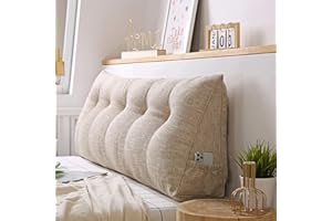 UIHECTA Keilkissen Zum Lesen, Abnehmbare Kopfteil RüCkenlehne, Dreieckiges Kopfteil Kissen, Positionierungs StüTzpolster, Keil Lendenkissen, FüR Tagesbett, Bett,04,180×50×20cm