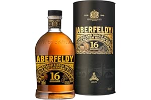 Aberfeldy 16 ans Highland Scotch Single Malt Whisky, 40 % vol., 70 cl, avec Étui Cadeau, Maturation en Fûts de Chêne, Affinage en Fûts de Bourbon et de Sherry Oloroso, 700 ml