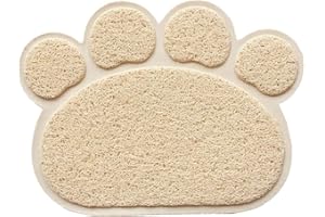 FOUTP Tapis litiere Chat 30 * 40cm Tapis de Toilette Chat Imperméable Antidérapant, Tapis de Litière pour Chat Facile à Nettoyer Pets Tapis de litière antidérapant pour Chien/Chat (Beige)