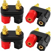 Spine Cavo Audio 4mm2 Dorate Poppstar - 4 Spine Banana Dorate Per Cavi Altoparlante (fino A 4mm²) - Connettori Di Qualità Connettori Cavi Audio 4mm