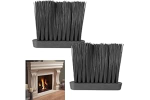 POSYLANE 2 Pcs Oblong Hearth Brush Set, Replacement Fireplace Brush Heads Fireside Companion, Furniture Dusting Brushes, Multifunctional Stove Ash Cleaning Tool for Fireplaces Kitchens Tables Desks Shelves