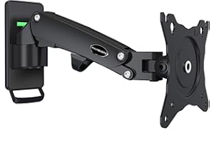 Invision Braccio Monitor Muro per Schermi 17-27 pollici e Staffa da Parete per Piccoli TV. VESA 75x75mm/100x100mm. Inclinabile, Girevole e Regolabile in Altezza. Capacità di Carico 2-7kg [FX100]