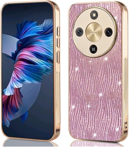 YUXING Cover Transparente Glitter per Realme C63 / C61 / Note 60, Ragazze Donna Flora Motivo Custodia Bling Sottile, Antiurto Scintillante TPU Case (Blue