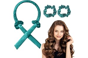URAQT Heatless Curling Rod Headband,Heatless Curling Rod Headband Overnight Hair Rollers,Soft Silk Ribbon Sleep Hair Rollers 