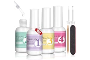 ‎SAVILAND Saviland Dip Powder Liquid Set, Dipping Powder Nails Set Starter Kit, mit Dip Base coat/Top Coat/Activator/Brush Saver Nail Dip Liquid Nail Tools French Manicure Starter Set für Heimwerker & Salon