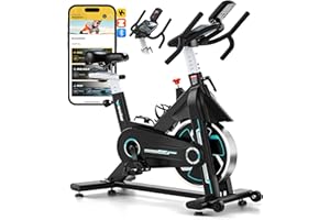 ‎WENOKER WENOKER Heimtrainer Fahrrad mit App, Leises Hometrainer Fahrrad Mit Gebogenem Griff, Bequem Ergometer Heimtrainer mit LCD-Display, Tablet-Halterung, Bis 160KG