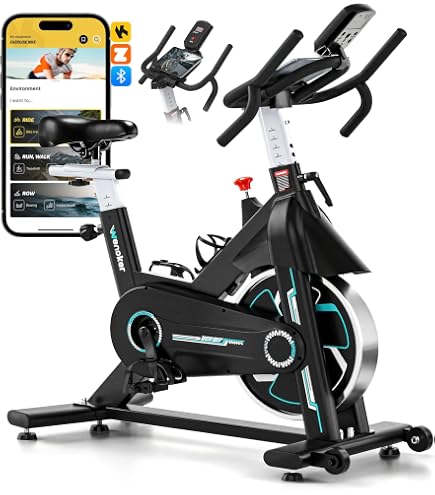 Bluearth Heimtrainer Fahrrad – Magnetischer Widerstand, 150 Kg Max., Smart-App Mit Live-Kursen