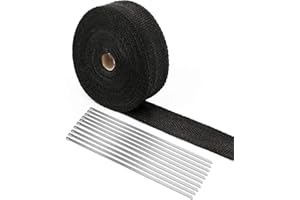 ‎KINGSAID KingSaid Hitzeschutzband Motorrad 15Mx5CM,Auspuff Hitzeschutzband für Auspuffkrümmer von Motorrädern mit 10 Stück Kabelbinder Edelstahl