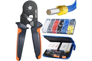 Crimpzangen Aderendhülsen Set - Preciva Sechskant Crimpzange Aderendhülsenzange Presszange mit 1900 Stk. Aderendhülsen Set 0,5-6 mm² für Isolierte Unisolierte Aderendhülsen