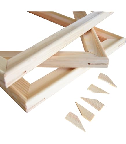 DIY Keilrahmenleisten Set – 55 X 55 Cm, Aus Kiefernholz, Inkl. Spannkeile Zum Selberbauen