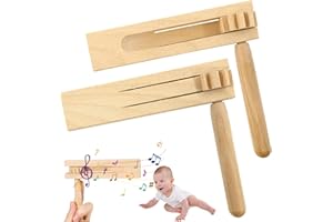 SUFANG 2 Piezas Maker de Sonidos de trinquete de Madera, Maker de Carraca de Madera Juguete,Carraca Madera,Trinquete Giratorio de Madera, Juguetes de Instrumentos Musicales,Fiestas,Partidos Eventos