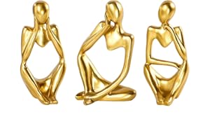 Irayin Estatua de Pensador Abstracta, Figuras Decorativas Modernas Salon, Decoración de Figura Dorada, estatuas Decorativas para Salón, Escritorio, Oficina - Oro