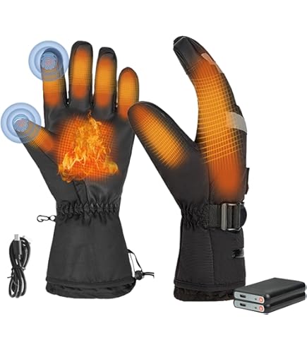 Gants Chauffants Electrique OBEST Gants Chauffants Pour Hommes Et Femmes, Gants De Ski Gants Hiver Batterie 2000mAh