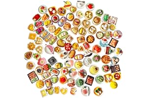 CATOR 50 Piezas Comida y Bebida Miniatura, Accesorios para Casa de Muñecas, Set de Alimentos Miniatura, Mini Cocina, Accesorios para Muñecas Pequeñas, Vajilla de Juguete, Estilos Aleatorios