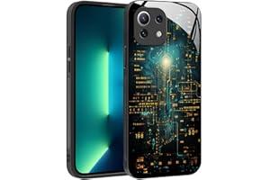 YUXING Funda para Xiaomi Mi 11 Lite 4G / 5G / 5G NE - Diseño de Patrón Geométrico Arte Abstracto Vidrio Carcasa, Antichoque Anti-Slip Anti-Scratch Case (Cyberpunk)