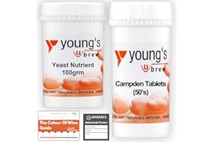 Young’s Campden Tablets 50 Pack + Yeast Nutrient 100g with JJH Basics Brewery Guide — Complete Homebrew Stabiliser & Fermentation Aid