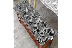 Waigg Kii - Cuscino per panca a 2 o 3 posti, per interni e esterni, in cotone, rettangolare, 150 x 40 cm, colore: nero