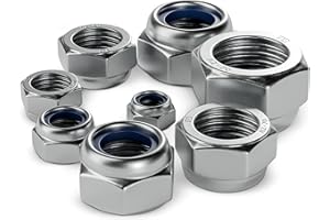 Befestigungstechnik F.R. Sechskantmuttern DIN 985|Edelstahl A2 (V2A) selbstsichernde Muttern|metrisches Gewinde M3-M16|Industrie, Werkstatt, Heimwerker|witterungsresistent|10,25,50,100 Stk. (10x, M10)