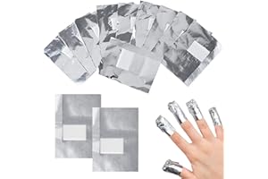 Yoezuo 100 Pcs Nail Foil Wraps, Nail Remover Foils, Gel Nail Remover Wraps, Nail Foil Aluminium Wraps Remover, Nail Foils Wraps with Pad for Gel Nails Remover
