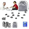Magnetic Chess Game Stones, Magnetic Effect Chess Set Battle Chess, Educational Checkers Game, Portable Chess Board Party Supplies for Family and Travel Gathering (Black)