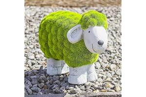 Garden Mile Ornements de jardin en résine durable en forme de mouton vert floqué pour décoration intérieure, cadeaux pour mamans, grand-mère