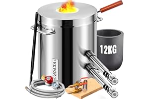 VEVOR Forja de Propano de Acero Inoxidable 12 KG Kit de Horno de Fusión de Metales Temperatura Máxima de 1482 °C Horno de Fundición de Propano 30 PSI Juego de Forja para Cobre, Aluminio, Oro, Plata