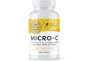 Vimergy Micro-C® Vitamin C Capsules - 180 Servings – 500mg Vitamin C, Less-Acidic Vitamin C – Rose HIPS – Supports Immune & Musculoskeletal System – Gluten-Free – Kosher – Vegan Friendly