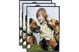 VIIBASE Marco para certificado A4, marco de fotos de madera negra, marco de póster con plexiglás para exposición en pared, 21x30 cm, set de 3