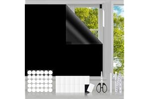 FCOOL Portable Blackout Blinds, 300x145cm 100% Blackout Material for bedroom Temporary Blackout Blinds No Drill Blinds for Bedroom Nursery Office Rental Apartment Travel