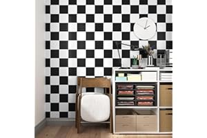 Yullpaper Carta Da Parati Bianco e Nero Per Camera Da Letto Rivestimento Adesivo Per Mobili Carta Da Parati Adesiva Muro Moderna Pellicola Adesiva Bianco e Nero Modello a Scacchi Per Tavolo 40 x 200cm