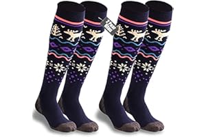 FAYHIJUN Skisocken Herren Damen Kinder skistrümpfe 2 Paar Merino Performance Sportsocken Warme Wintersocken Thermosocken Für Mädchen Jungen Skifahren Snowboard Atmungsaktive Elastische Manschette
