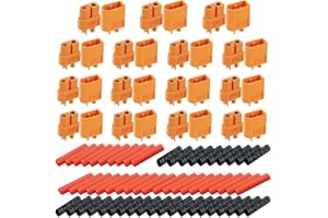 Senven 15Pares XT60 Conectores, XT-60 Macho Hembra Conectores de Bala enchufes de energía con termorretracción, para RC XT60 Lipo batería de Juguete, Alta Corriente Conector(90 Piezas).