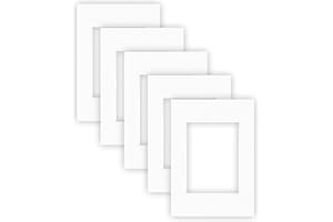nielsen Conservation Passepartout cartone 2,2 mm, set di 5, formato esterno 21x29,7 cm (DIN A4) per foto 13x18 cm, bianco polare con struttura