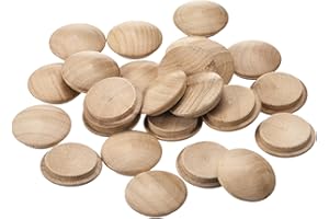 sourcing map Korki drewniane, 25 sztuk 30 x 25 mm – zatyczki do guzików z drewna bukowego, osłony otworów na śruby, dekoracyjne osłony drewniane na krzesła schodowe, meble i prace stolarskie