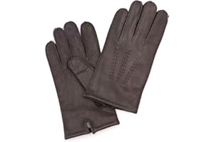 Harssidanzar Homme Peau De Cerf Gants En Cuir Doublés De Cachemire