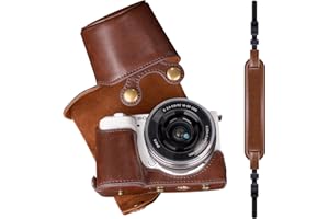 Etui ZVE10, MUZIRI KINOKOO etui na aparat ze skóry PU, kompatybilne z aparatem Sony ZV-E10 ZVE10 z obiektywem 16-50 mm, Kawa, Nowoczesny