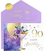 Qiliji Divertente biglietto di auguri per il 90° compleanno per le donne, biglietto di auguri di 90 anni per lei, biglietto di auguri di buon novantesimo compleanno, 90 Still Got It