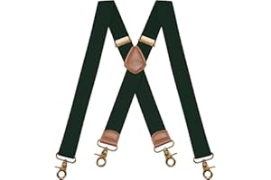 Dresime Bretelle da uomo per pantaloni con 4 ganci, bretelle vintage per uomo e donna elastiche e regolabili a forma di X per uso intensivo
