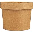 e kysa basics Disposable Thick-Walled Craft Paper Food Container Bowl/Tub with lid, 750 ml, Pack of 15 - Brown