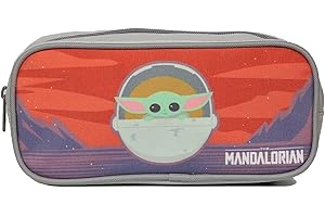 Prostok�tny piórnik szkolny Star Wars/The Mandalorian Baby Yoda Szary Bagtrotter
