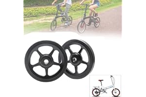 MOVKZACV 1 Pair Easy Wheel for Brompton Folding Bike with Screw Folding Bike Accessories(Black)