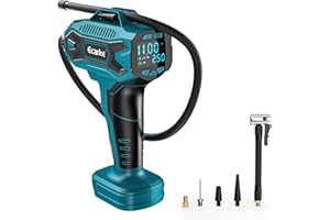 ECARKE Przenośna sprężarka elektryczna do baterii, kompatybilna z bateriami litowo-jonowymi Makita 18V, o maksymalnej pojemności 11 barów i cyfrowym manometrem. Idealny do samochodów, motocykli, rowerów i